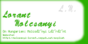 lorant molcsanyi business card